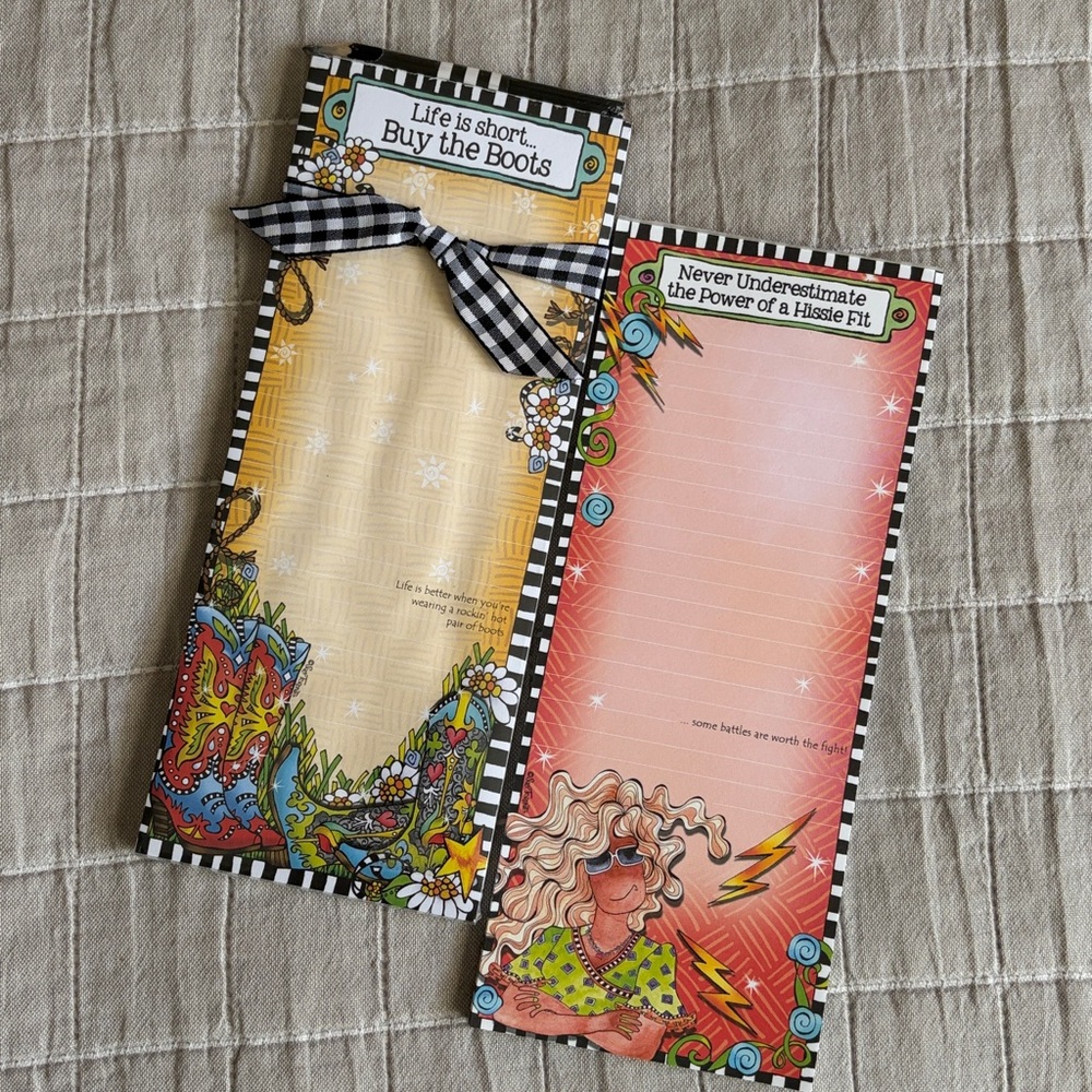 NWT Suzy Toronto Magnetic Notepad with Ribbon and another, partially used